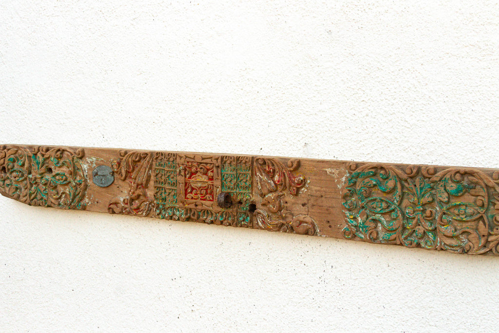 Vibrant Multicolor Indian Teak Architectural Lintel