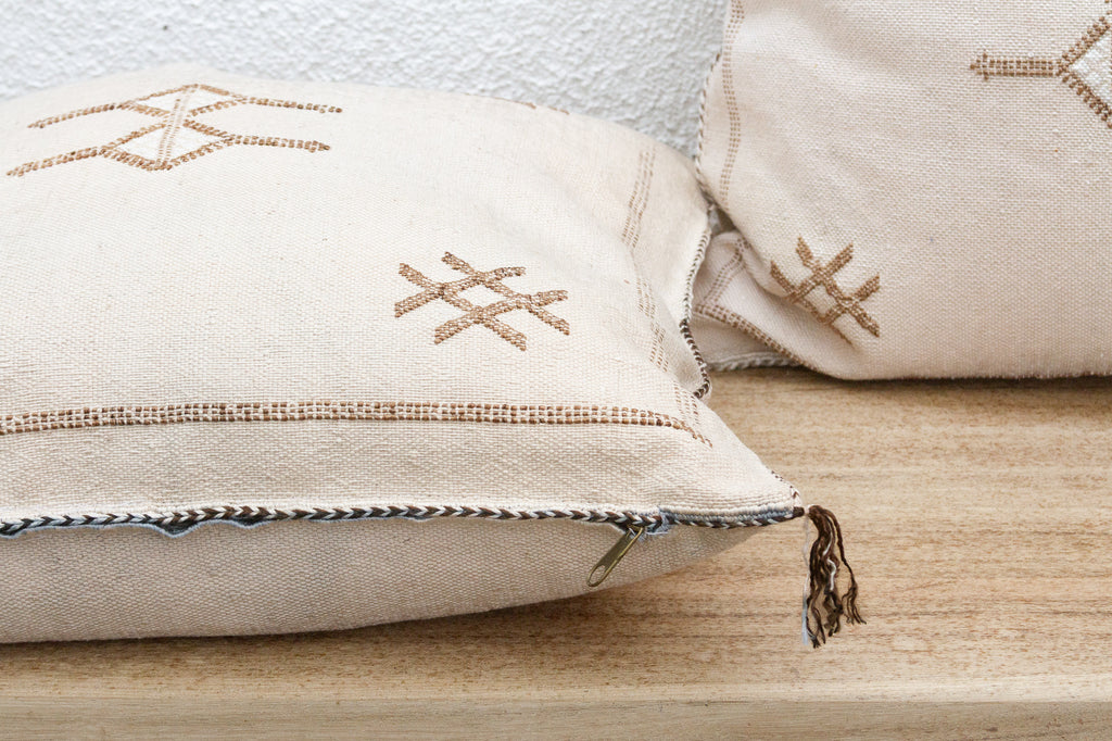 Pair of Large Oasis Medina Silk Rug Pillows