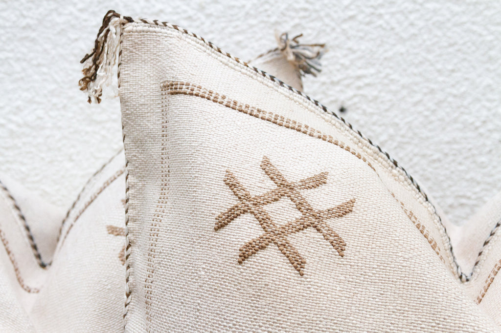 Pair of Amber Clay Large Silk Rug Pillows