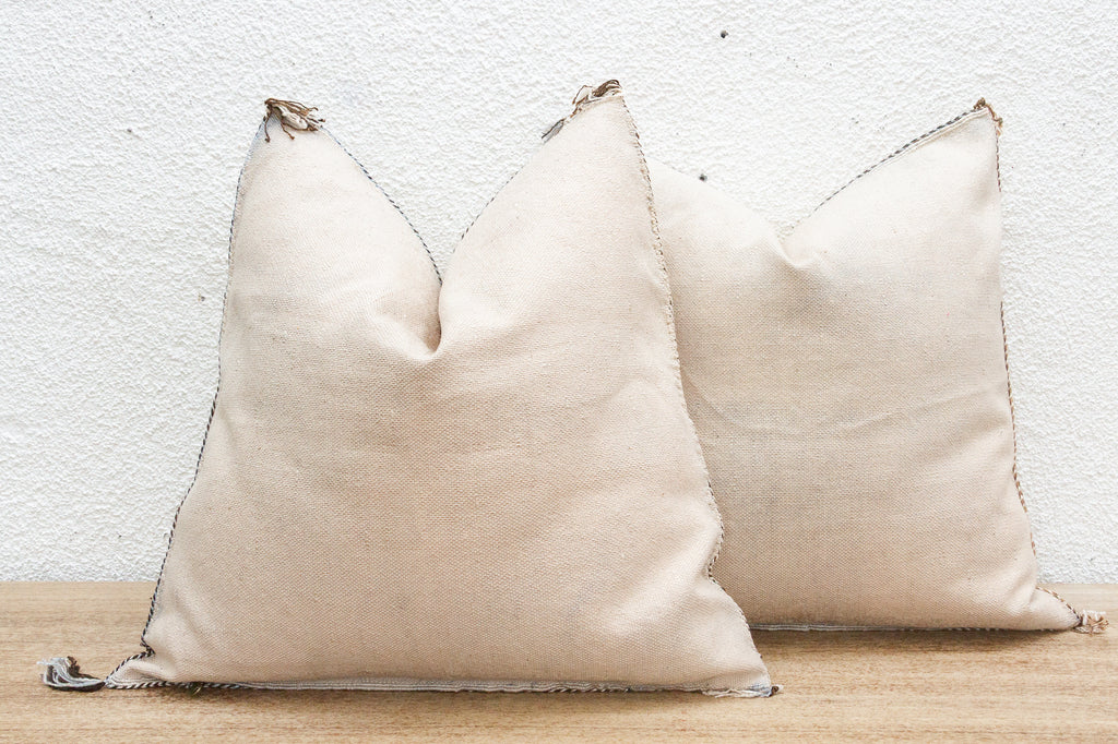 Pair of Amber Clay Large Silk Rug Pillows