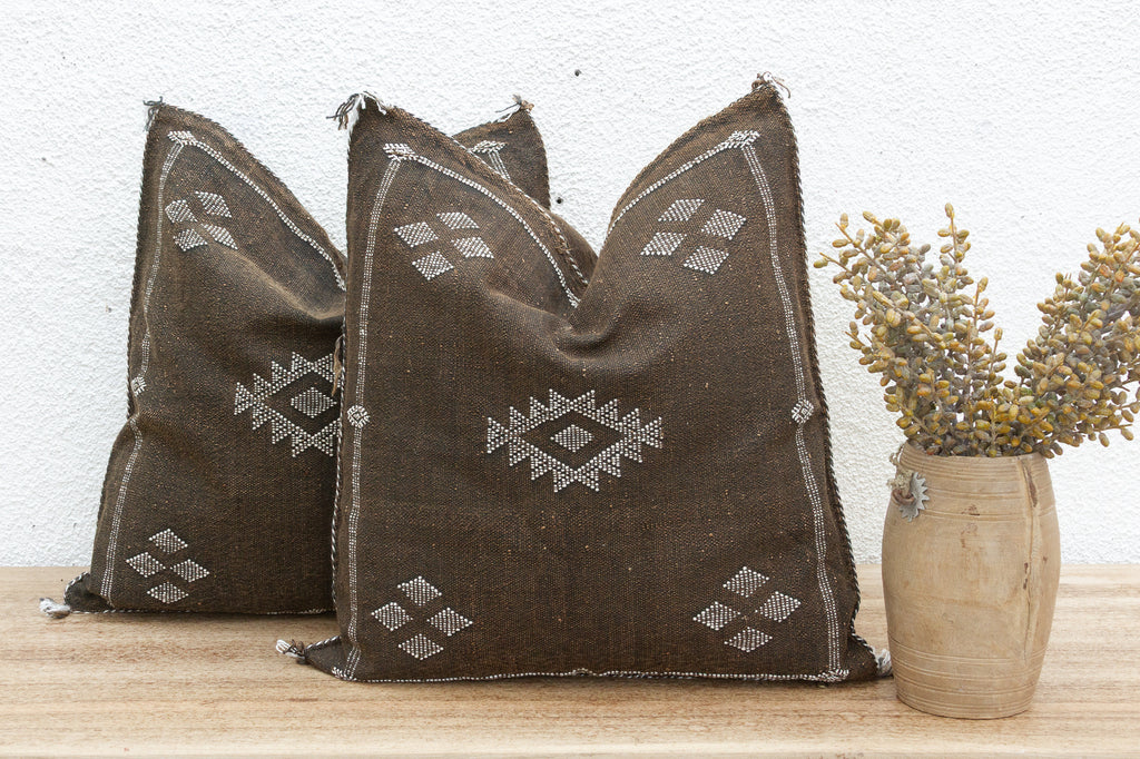 Pair of Oasis Dusk Large Silk Rug Pillows