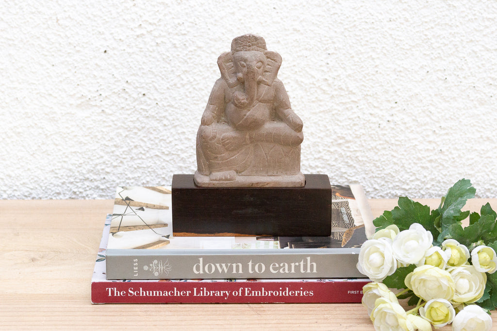 The Stone Guardian Seated Ganesha Antique Sculpture