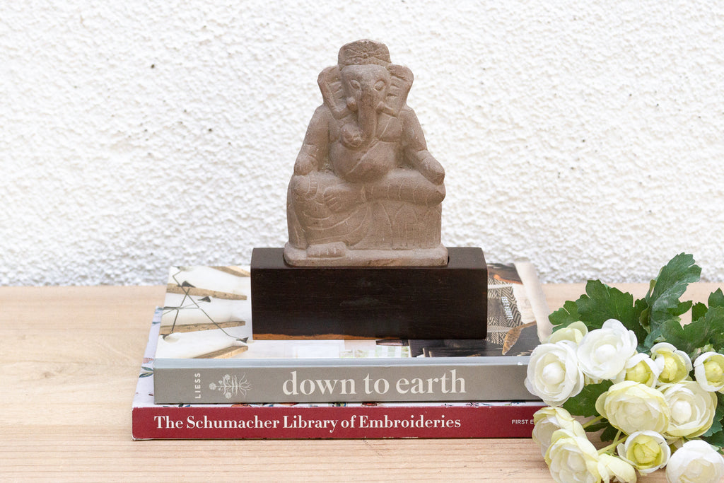 The Stone Guardian Seated Ganesha Antique Sculpture