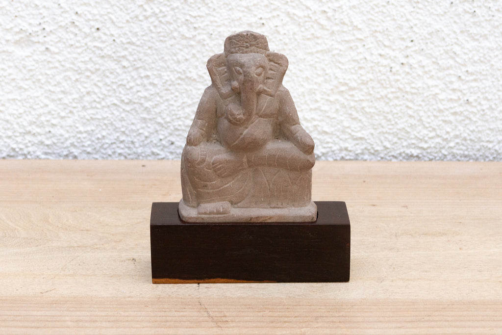 The Stone Guardian Seated Ganesha Antique Sculpture