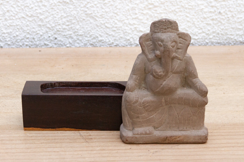 The Stone Guardian Seated Ganesha Antique Sculpture