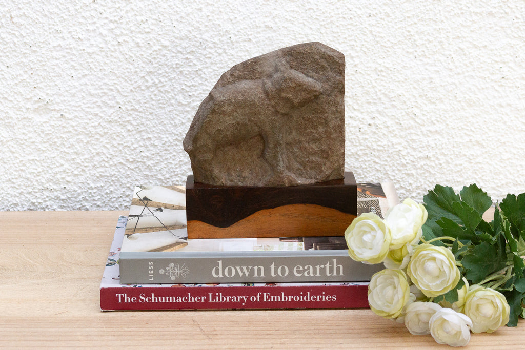 The Sacred Bull, Antique Indian Stone Sculpture