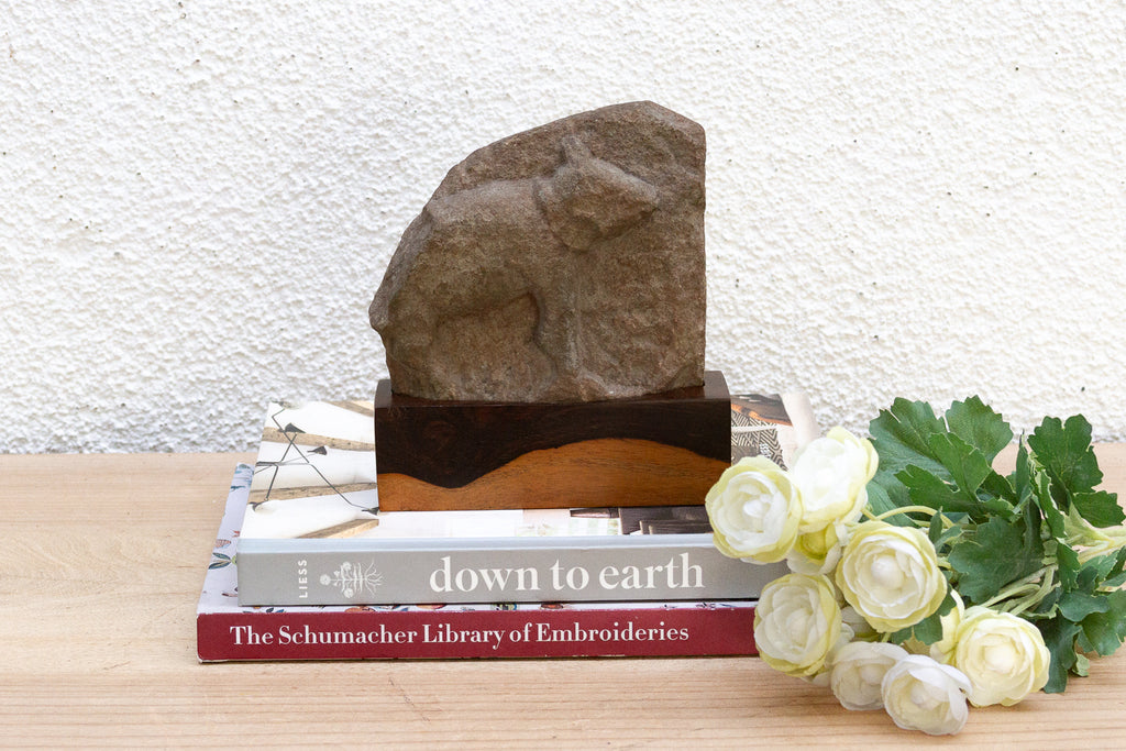 The Sacred Bull, Antique Indian Stone Sculpture