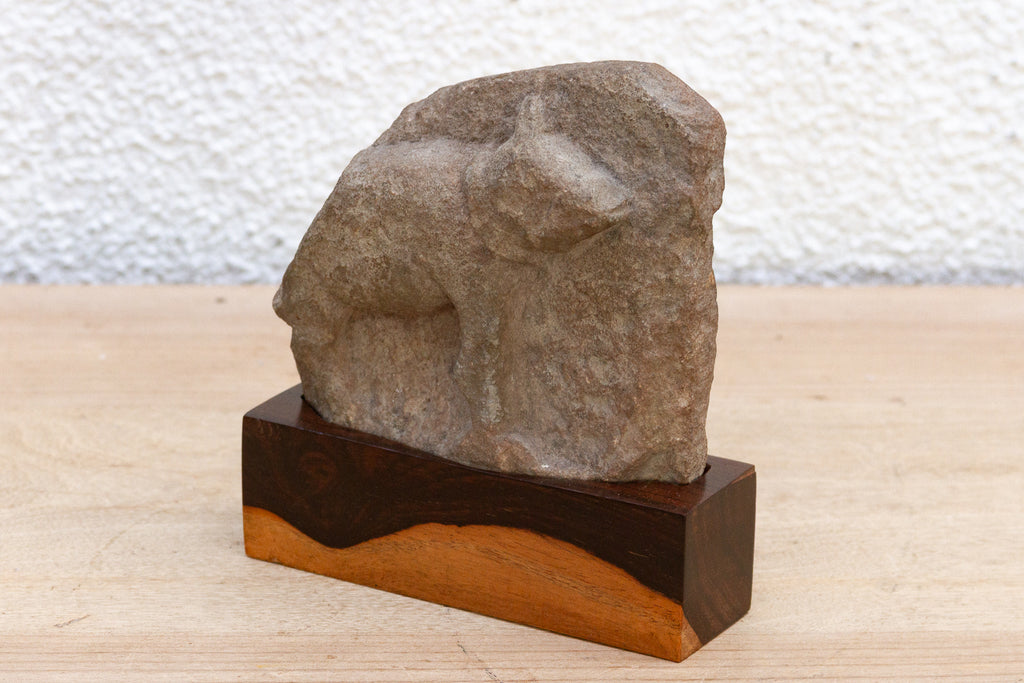The Sacred Bull, Antique Indian Stone Sculpture