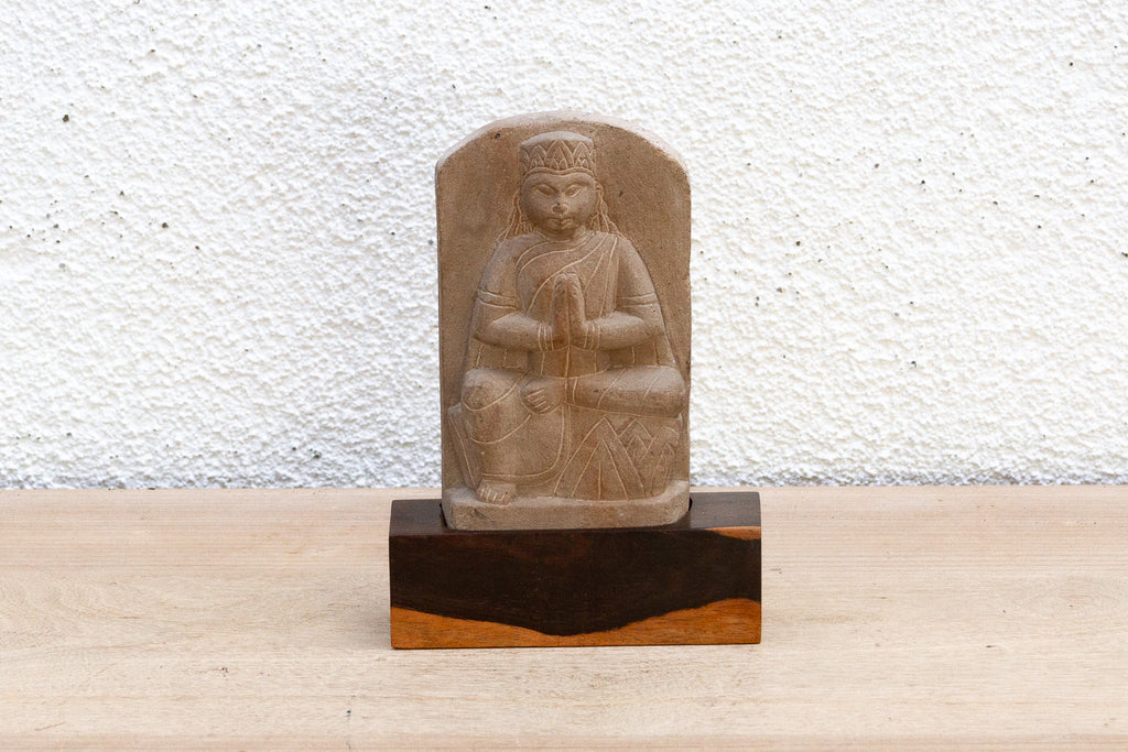 The Silent Prayer, Antique Stone Praying Figure