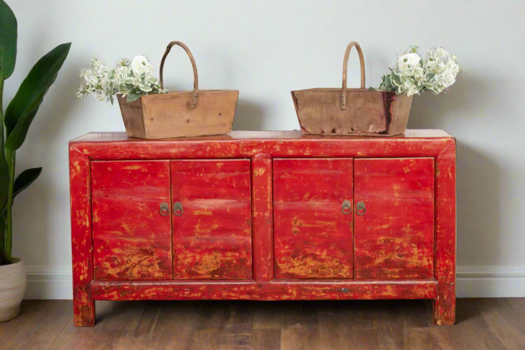 High Gloss Flaming Red Sideboard