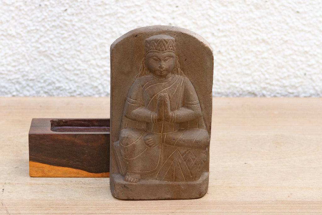 The Silent Prayer, Antique Stone Praying Figure