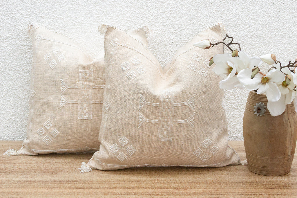 Pair of Fez Frost Silk Rug Pillows