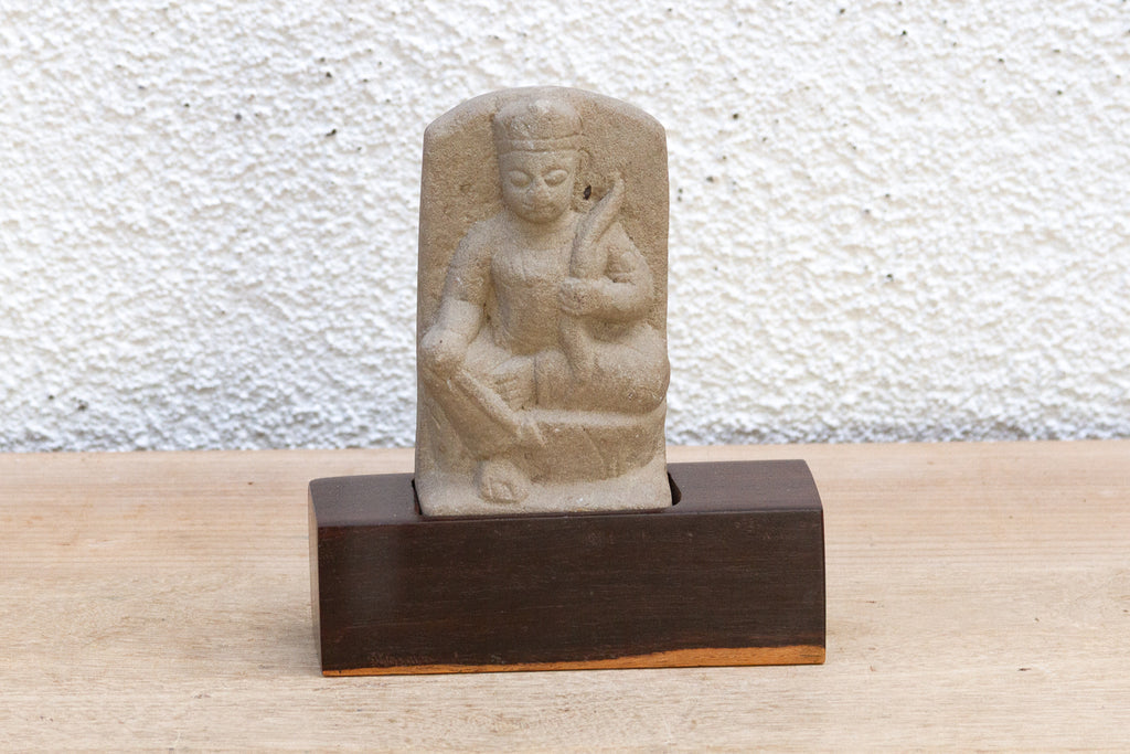 The Naga's Keeper, Antique Carved Stone Figure