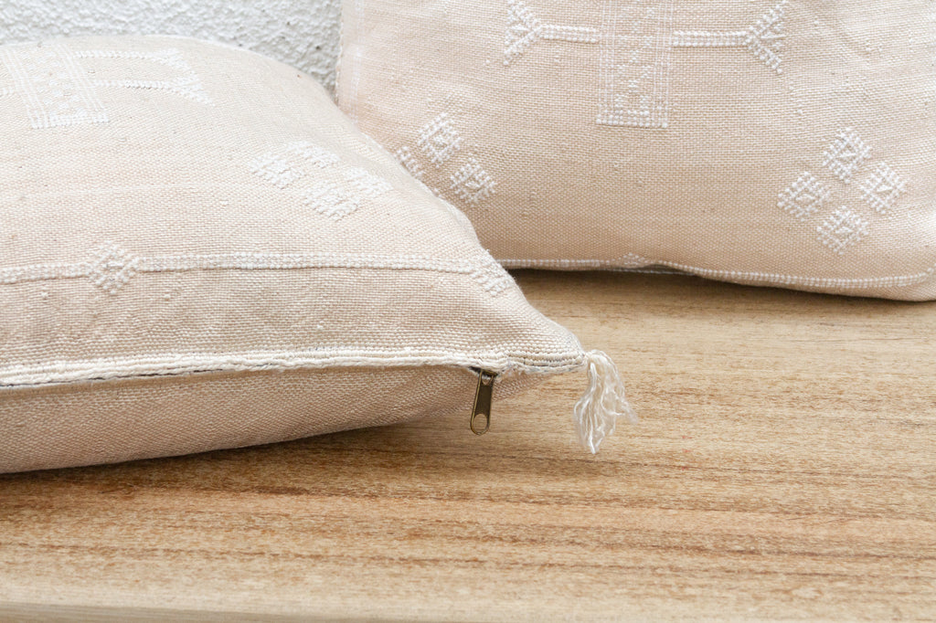 Pair of Fez Frost Silk Rug Pillows