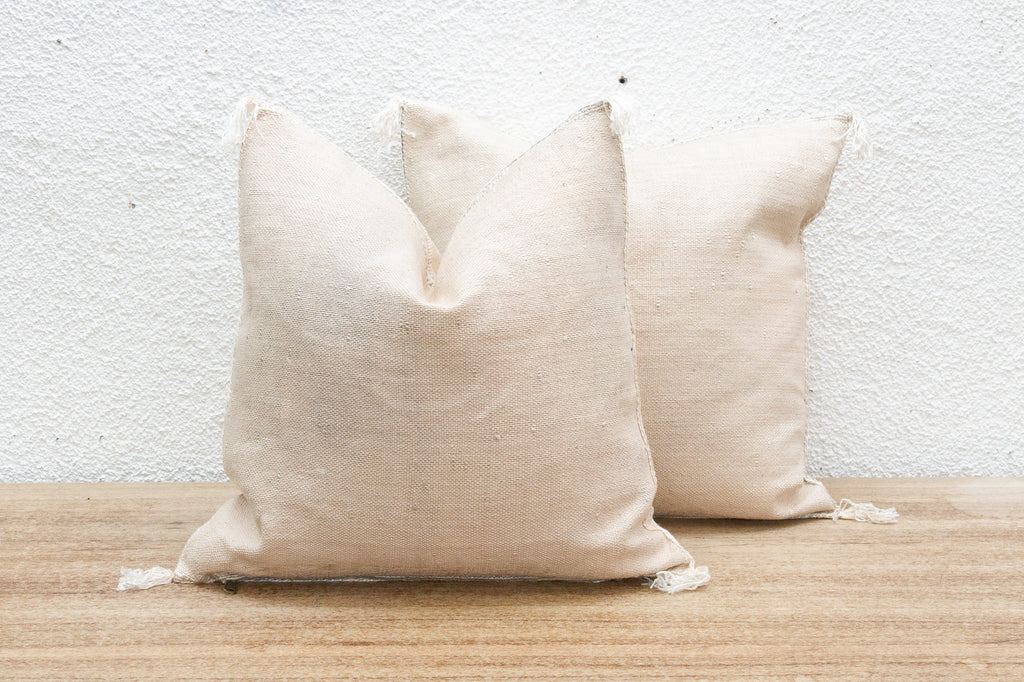 Pair of Fez Frost Silk Rug Pillows