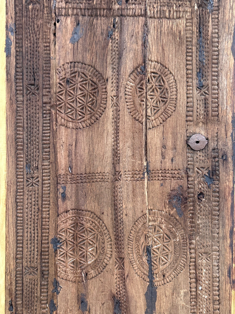 Antique Swat Valley Carved Door | Geometric 