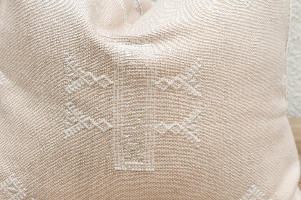 Pair of Sahara White Silk Rug Pillows