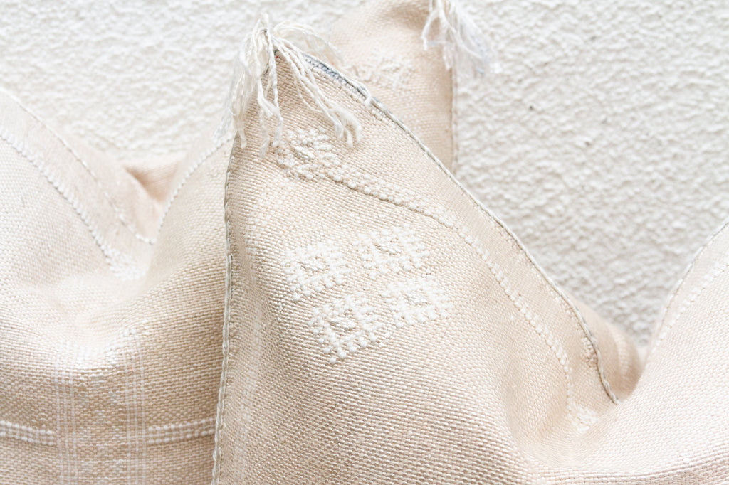 Pair of Sahara White Silk Rug Pillows