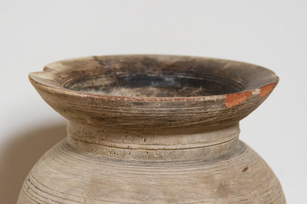 Primitive Wooden Pot-Aum