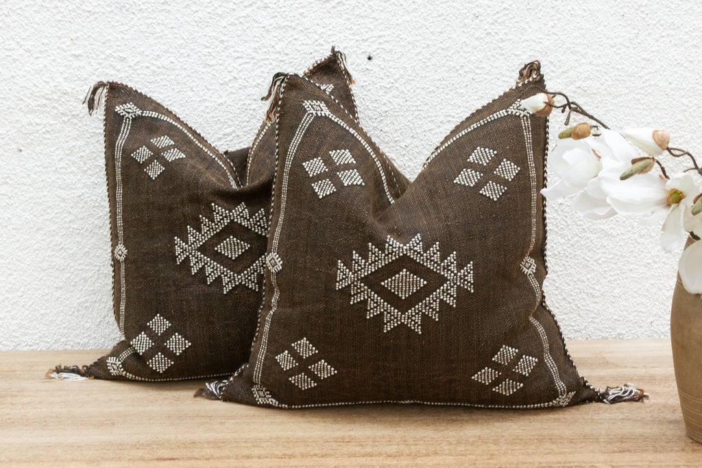 Pair of Fez Silk Rug Pillows