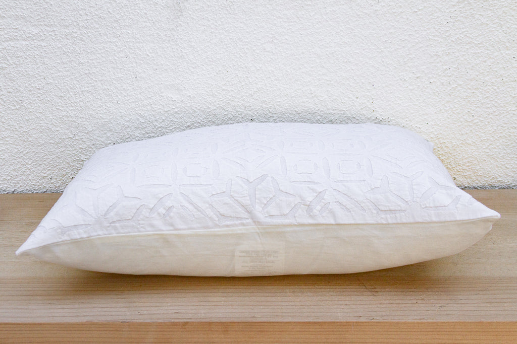 Whisper White Lumbar Applique Pillow Cover