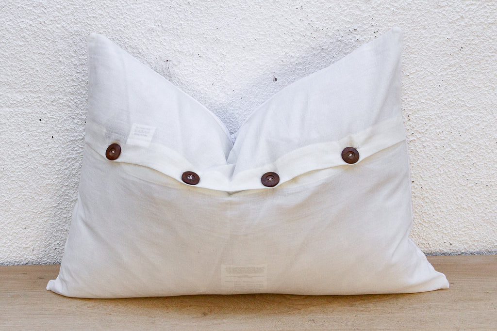 Cloud White Lumbar Applique Pillow Cover
