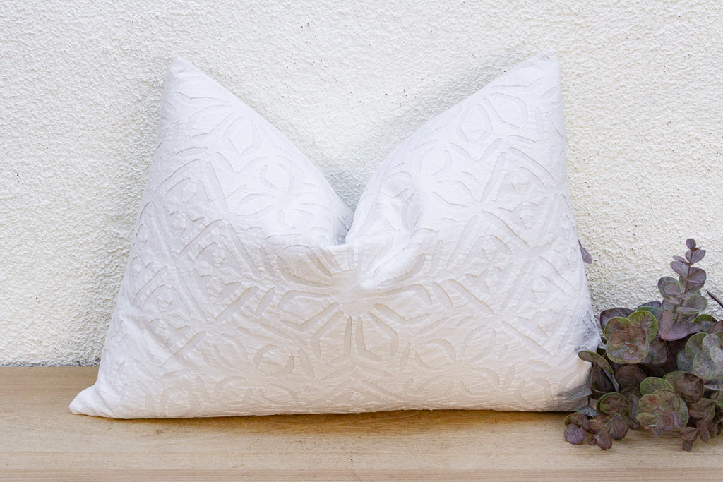 Morning Dew Lumbar Applique Pillow Cover