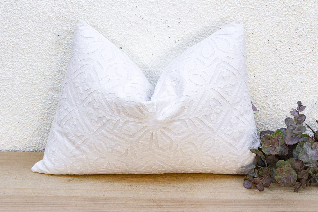 Morning Dew Lumbar Applique Pillow Cover