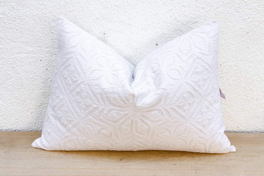 Morning Dew Lumbar Applique Pillow Cover