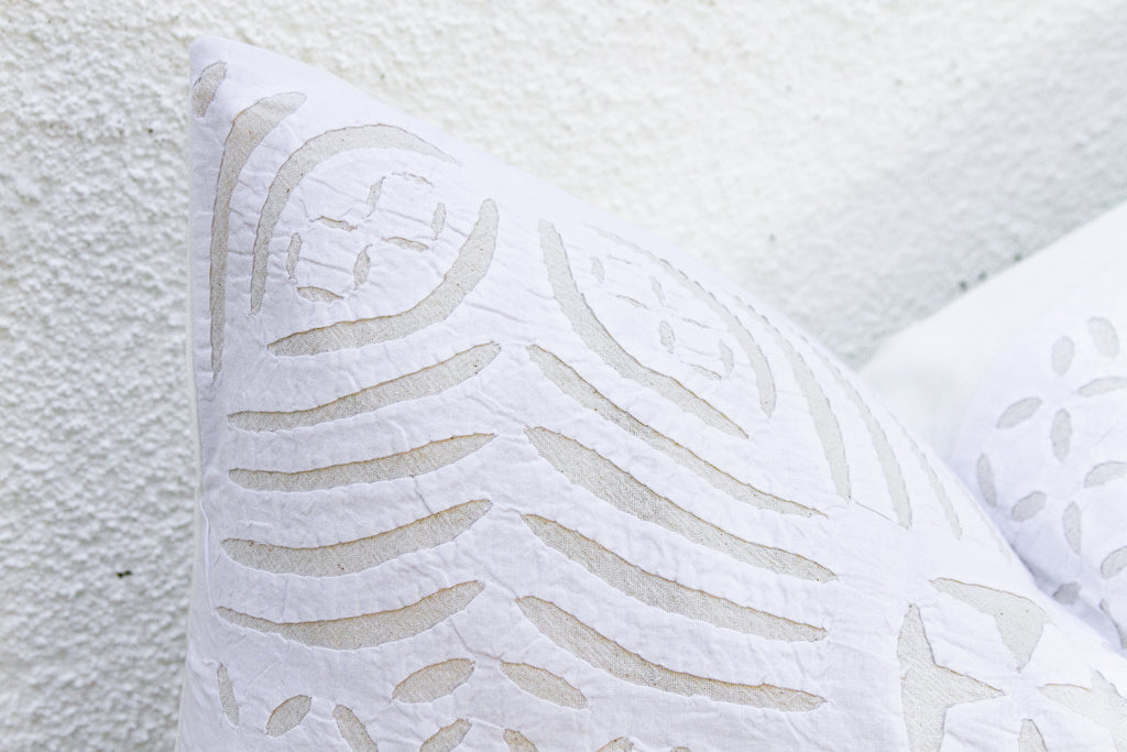 River Shell Lumbar Applique Pillow Cover