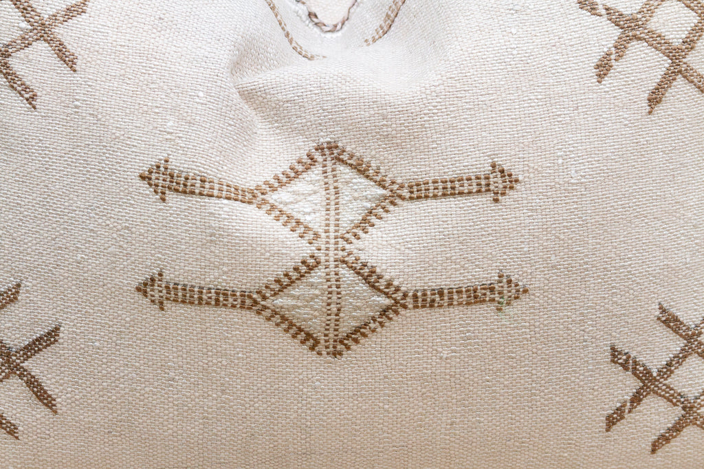 Riad Cream Silk Rug Lumbar Pillow