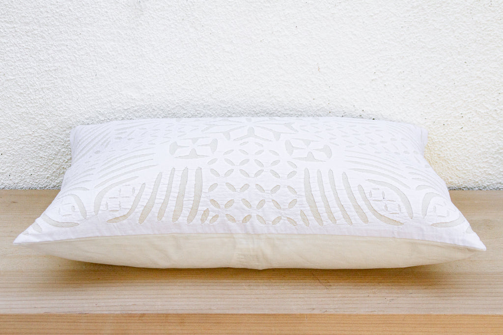 Oat Blossom Lumbar Applique Pillow Cover