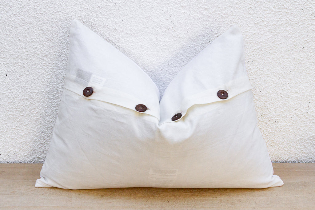 Clay White Lumbar Applique Pillow Cover