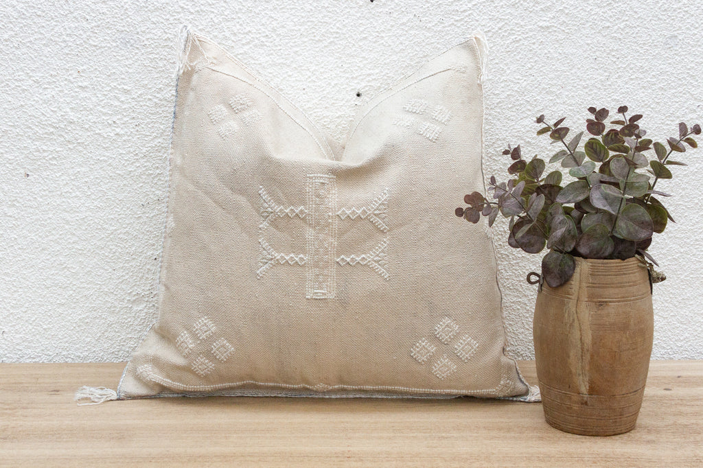 Wadi White Silk Rug Pillow