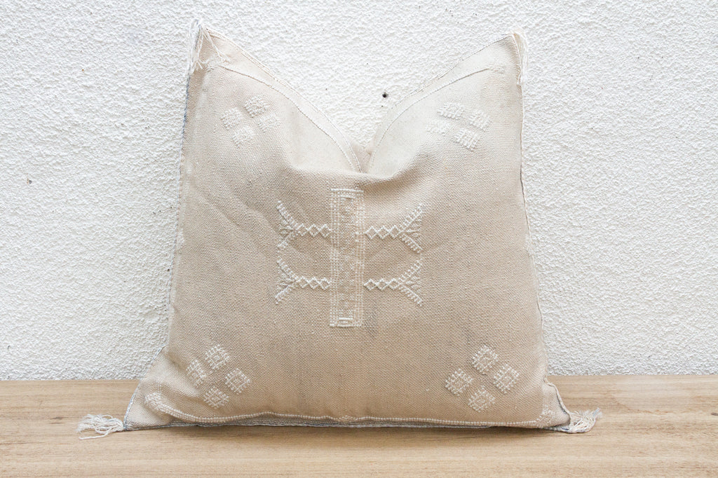 Wadi White Silk Rug Pillow