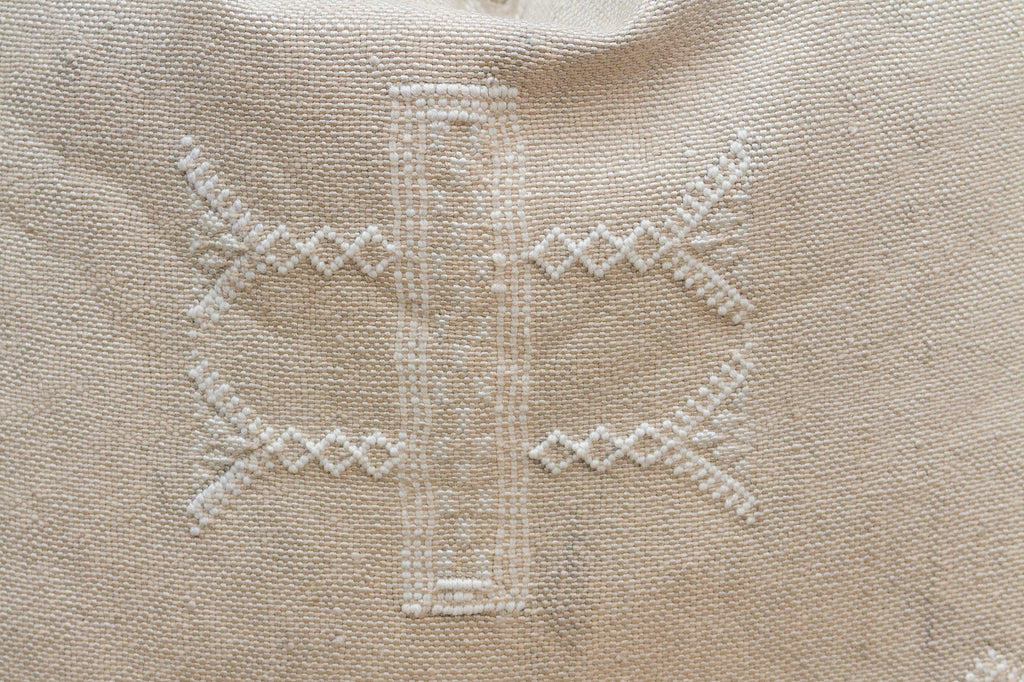 Wadi White Silk Rug Pillow