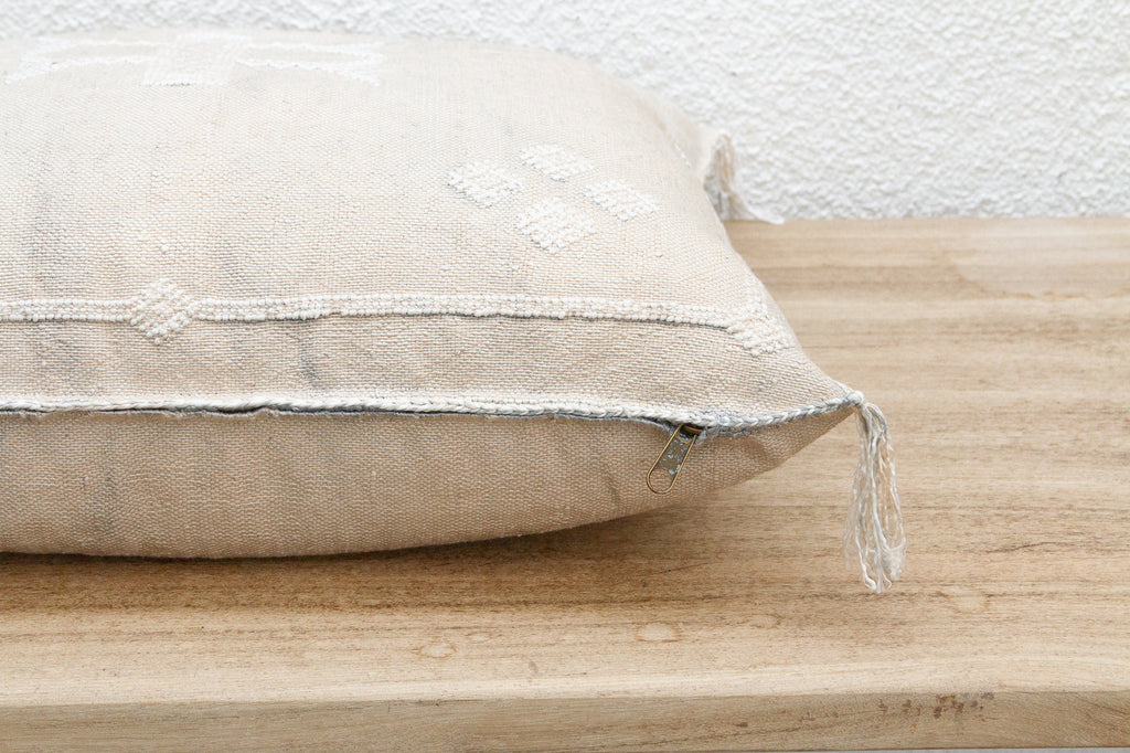 Wadi White Silk Rug Pillow