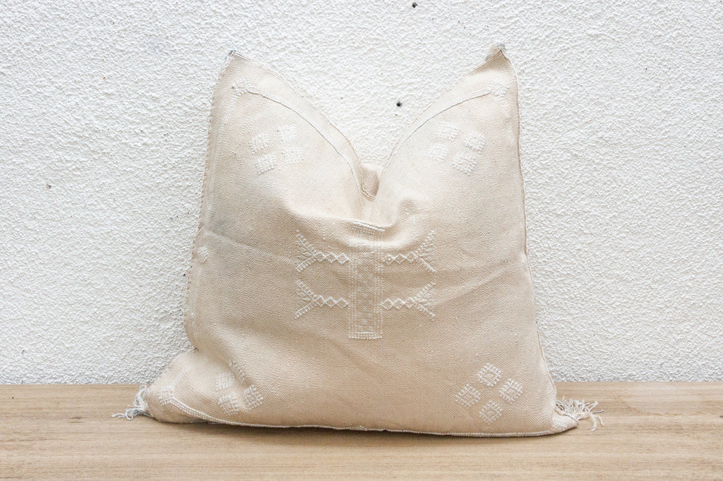 White Patina Silk Rug Pillow