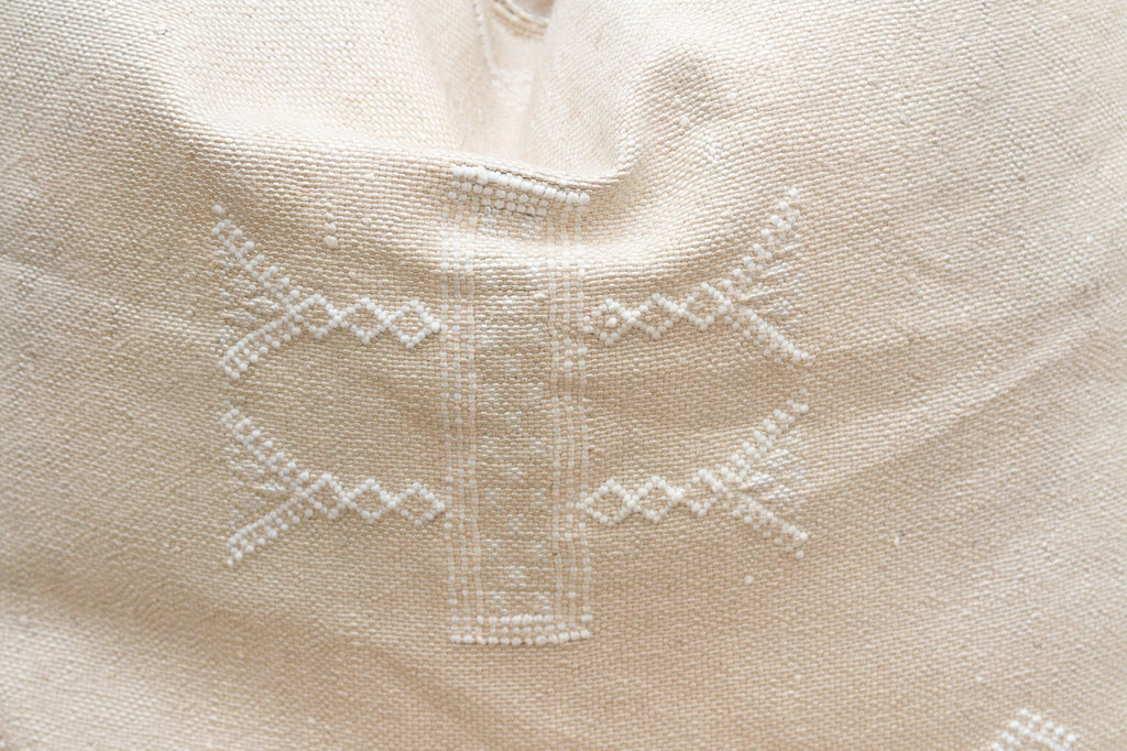 White Patina Silk Rug Pillow