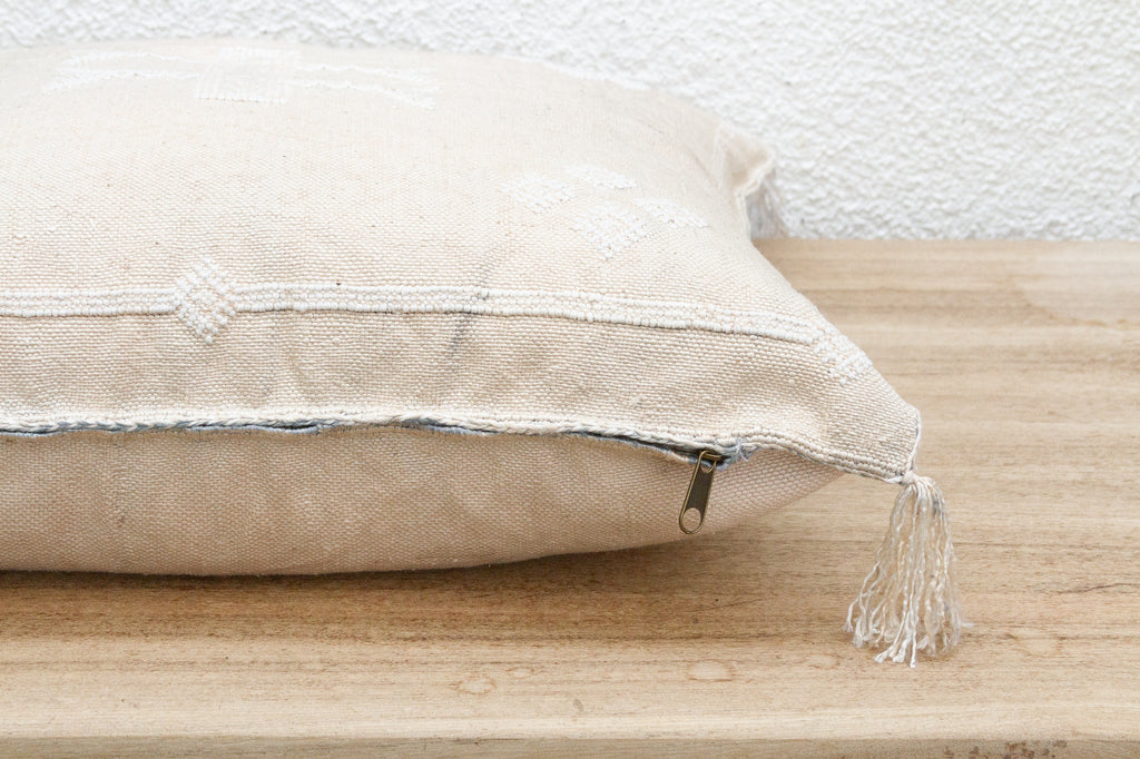 White Patina Silk Rug Pillow