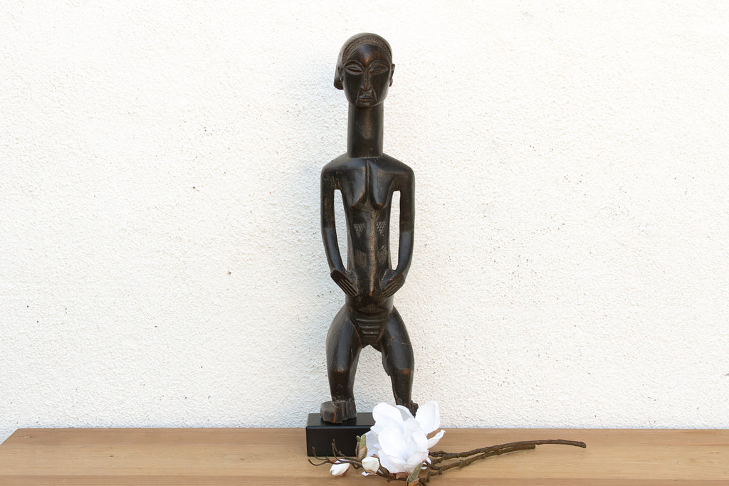 The Silent Guardian, Antique Lobi Bateba Figure on Custom Stand
