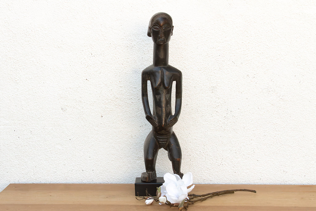 The Silent Guardian, Antique Lobi Bateba Figure on Custom Stand