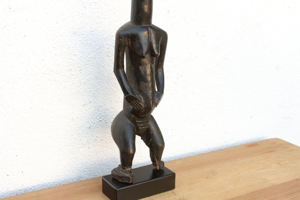 The Silent Guardian, Antique Lobi Bateba Figure on Custom Stand