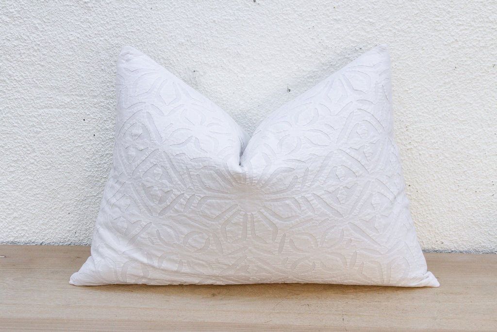 Pearl Lumbar Applique Pillow Cover