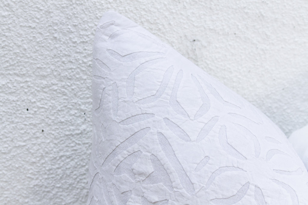 Cotton Lumbar Applique Pillow Cover