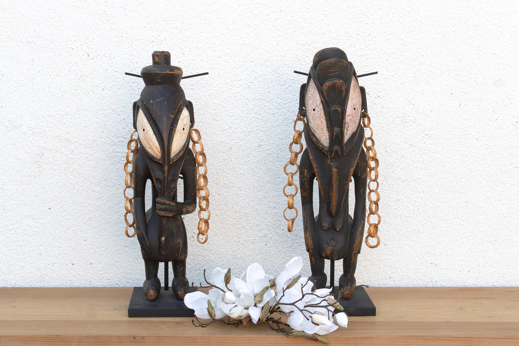 Antique Bamana Jo Society couple on Custom Stand (Trade)