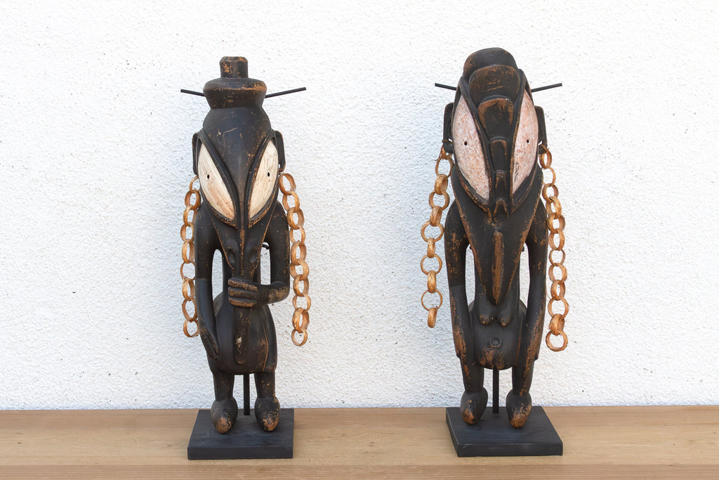 Antique Bamana Jo Society couple on Custom Stand (Trade)