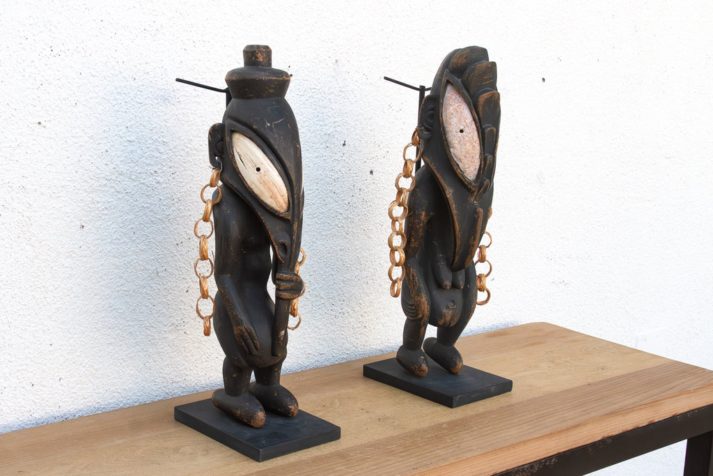Antique Bamana Jo Society couple on Custom Stand (Trade)