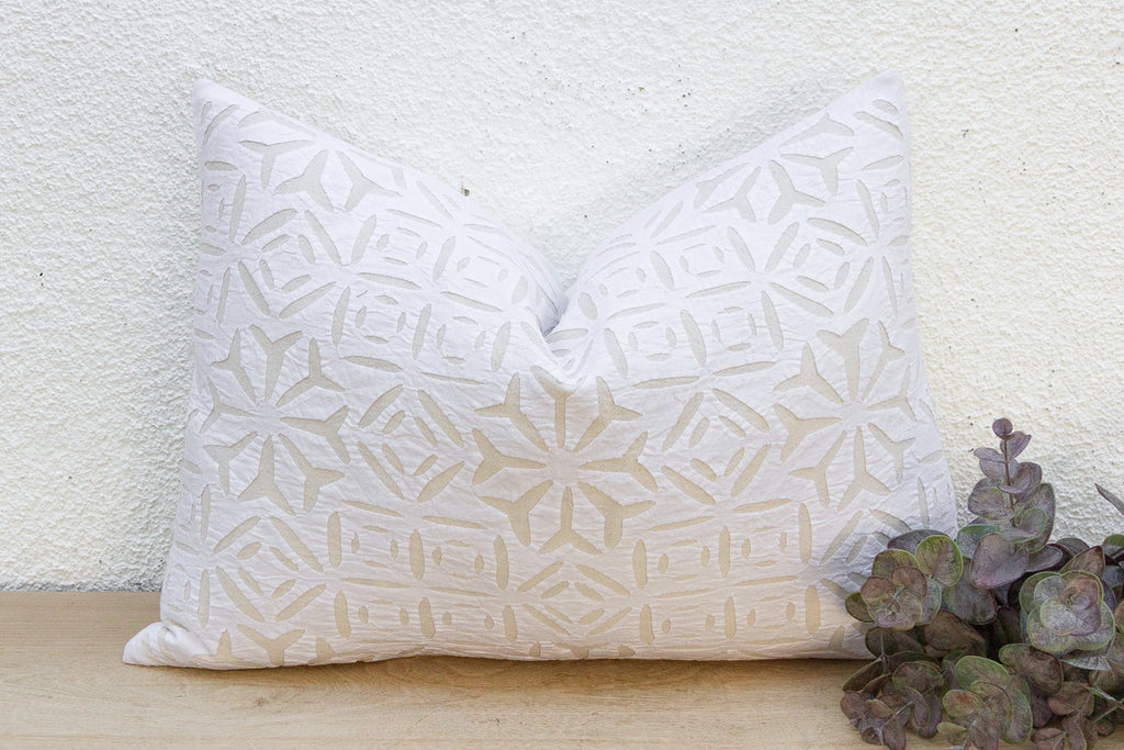 Snowflake Lumbar Applique Pillow Cover