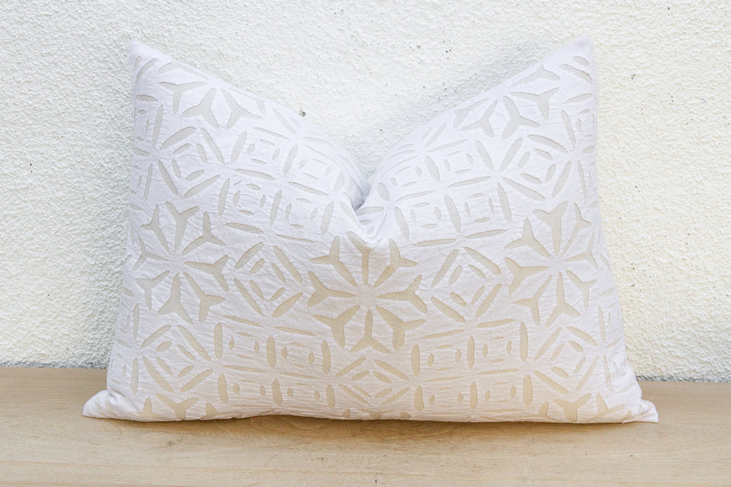 Snowflake Lumbar Applique Pillow Cover